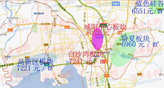 2015年置业指南:青岛14大热门板块房价地图