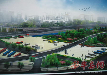 内蒙古路长途站停车场效果图